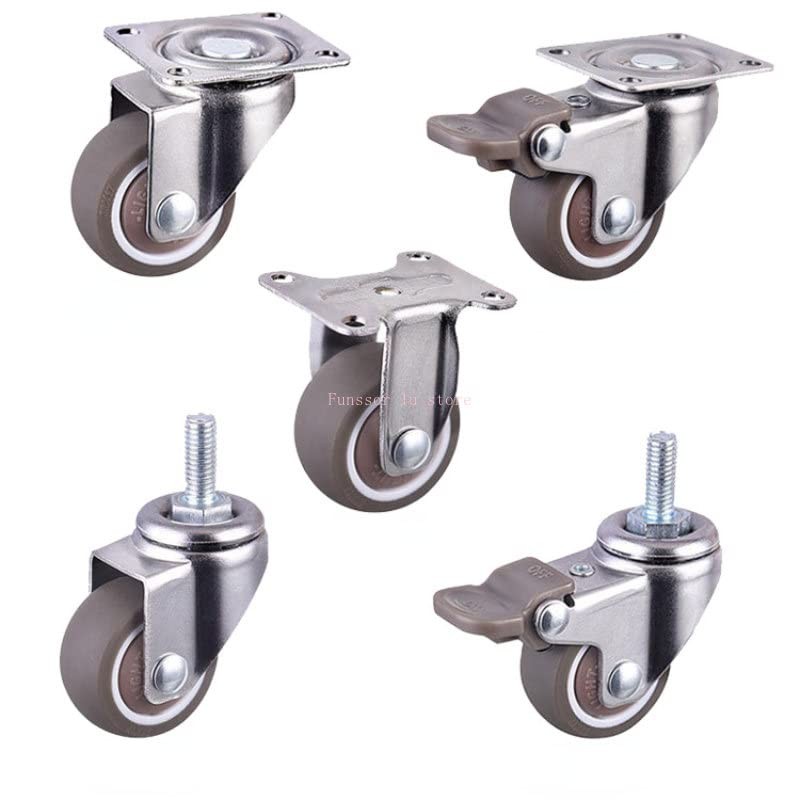 1/1.25/1.5/2 Inch Furniture Casters Wheels Rubber Swivel Castor Trolley Caster