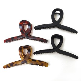 Nalodu 5 Inch Hair Claw Clips Extra Large No Slip Big Matte XL Clip for Thick Curly Long Hair Women, 4 Pack