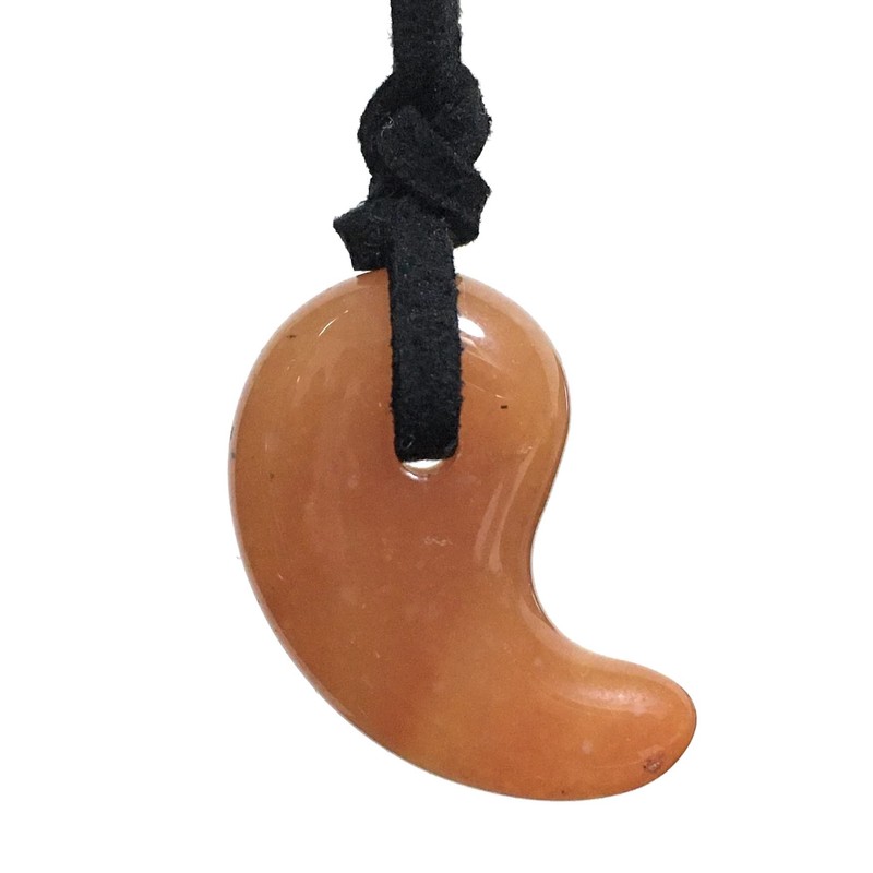 Natural Stone Magatama Necklace Peach Aventurine (1 Piece)