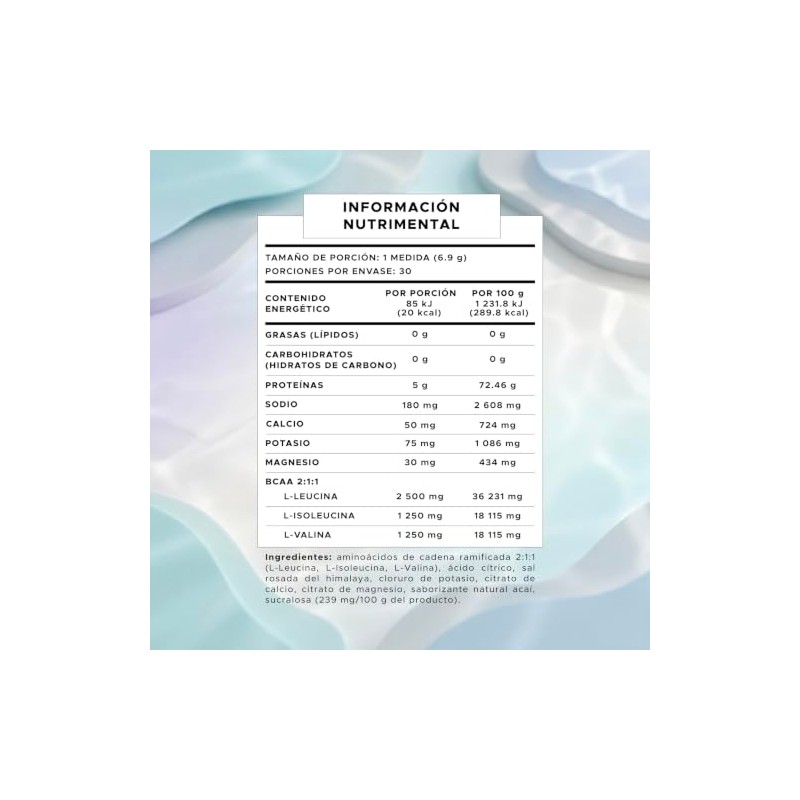 Pure Form BCAA Electrolitos BCAA Suplemento en polvo con Electrolitos