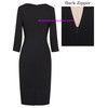 VFSHOW Womens Black Cocktail Party Elegant Ruched Work Business Office