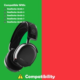 Premium Ersatz-Ohrpolster, kompatibel mit SteelSeries Arctis 9 Arctis 7 Arctis 5/Arctis 3 Arctis 1 RGB beleuchtetes Gaming-Headset Ohrpolster mit atmungsaktivem Stoff und hochwertigem Schaumstoff