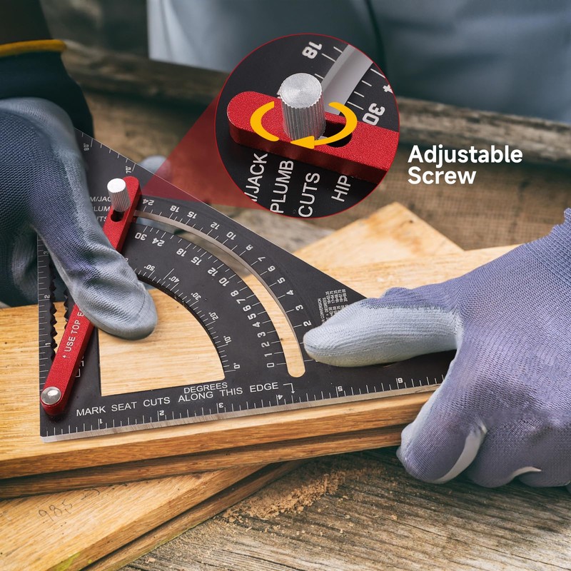 Dajianglx 7 inch Carpenter Square, Aluminum Multifunction Rafter Square Woodworking