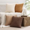 MIULEE Pack of 4 Neutral Corduroy Decorative Throw Pillow Covers
