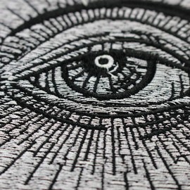 Embroidery Big Hand Eye Patches Applique for Clothes Jacket Iron on Puck Badges Tattoo Pattern 1 Piece