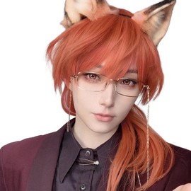 Hawkko Men's Short Wig, Full Wig, Long, Straight Wig, Men's Wig, Black, Men's Wolf Cut, Wig, Men's, Harajuku, Handsome, Men's, Natural, Small Face, Heat Resistant, Popular, Fashion, Imechan, Cosplay,
