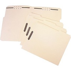 Staples Reinforced Fastener Folders, Legal, Manila, 50/box