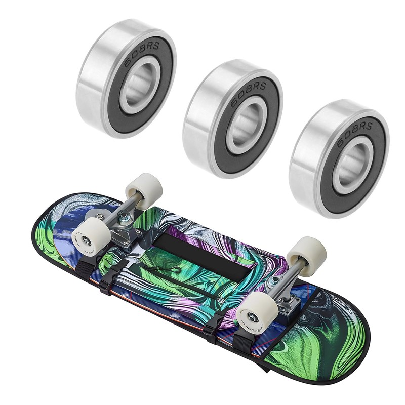 VGOL 8 Pcs 608-2RS 22mm Ceramic Skateboard Bearings Stainless Steel