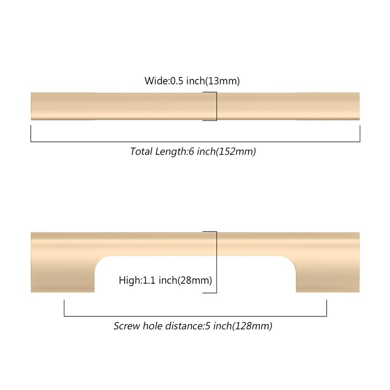 Asidrama 10 Pack 5 Inch(128mm) Champagne Copper Kitchen Cabinet Handles,