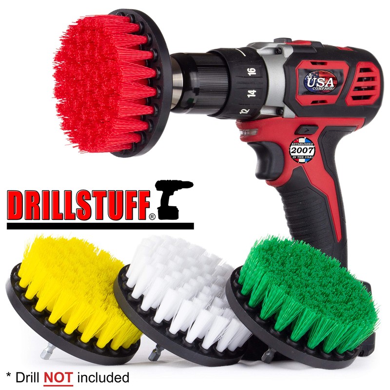 Drill Brush Attachment Power Scrubber Brush Set - 4in 4