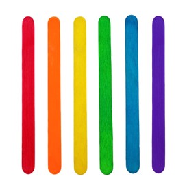ZHIYE 300pcs Coloured Lollipop Sticks, Wooden Kids Craft Sticks, Multicoloured Popsicle with Straight Edge, Suitable for Arts and Handwork, 114 X 10 X 2m