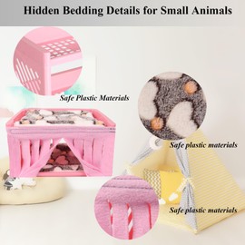 Grddaef Guinea Pig Bed, Small Animal Bunk Bed Guinea Pig Hideout Sleeping Bed for Chinchilla Hamster Rat