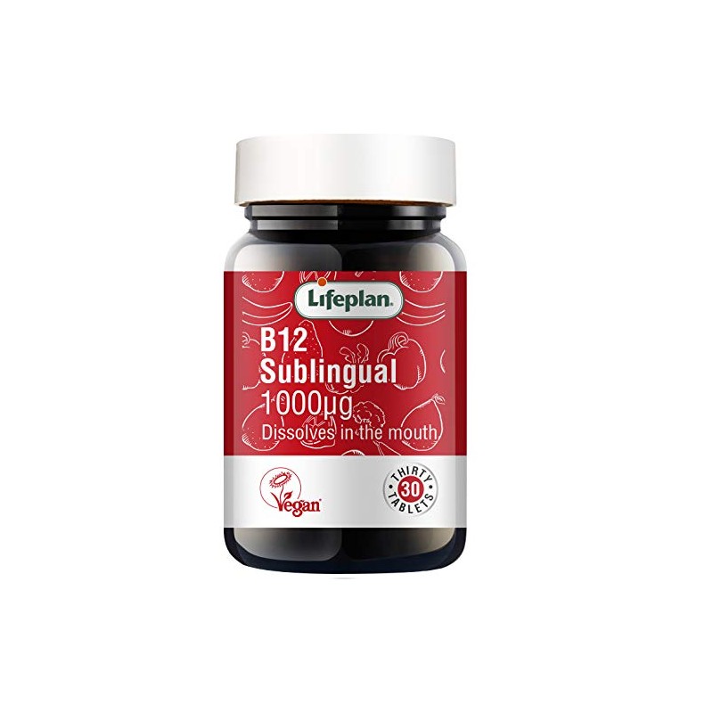 Lifeplan Vitamin B12 1000mcg. One month's Supply. Vegetarian & Vegan.