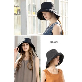 Loo&c Women's Hat, 100% Light Blocking, UV Protection, Large Size, Wide Brim, UV Charmant Hat, Light Shielding Premium, Ice Pack Pocket, Neck Guard Included, UV Protection, Chin Strap, Adjustable Size