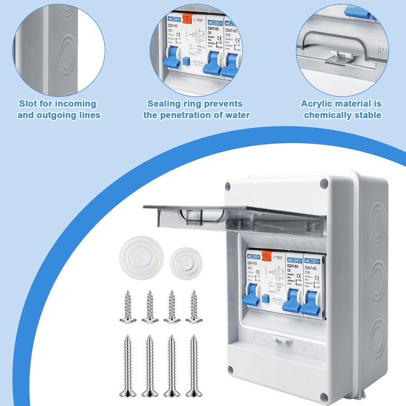 Surface-Mounted Fuse Box IP65, Surface-Mounted Distributor Small Distribution Board Surface-Mounted