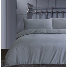 Linen Home Single Size Duvet Set Grey - Soft & Breathable Microfibre Single Quilt Cover with 1 Pillowcase, Easy Care Wrinkle Free Single Bedding Set of 2 Pcs (Single, Grey)