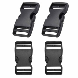 Plastic Side Release Buckle Clip for Luggage, Rucksack/Back Pack, Webbing Strap (25mm - 4 pack, Black),buckles