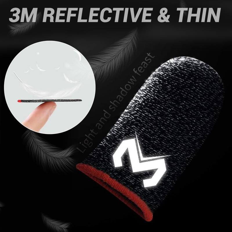 PNPGDYK Pack of 6 Gaming Finger Sleeves with Anti-Sweat Effect