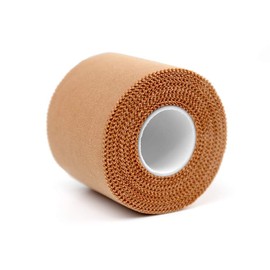 SOONGO Zinc Oxide Tape 2.5cm x 10m Beige 2 Rolls Sports Strapping Athletic Tape Inelastic Provide Maximum Support Fixed Joint Good Viscosity Hypoallergenic