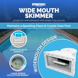 SWIMLINE HYDROTOOLS Standard Wide Mouth Above Ground Pool Skimmer Kit | ABS Construction | Pool Skimmer | Wide Mouth | Snap-In & Removable Weir | Above Ground Pool Skimmer | Easy Basket Access