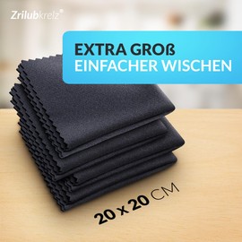 Zrilubkrelz® 8 Glasses Cleaning Cloths in Optician Quality - 20 x 20 cm - Microfibre Cloths - Pack of 8