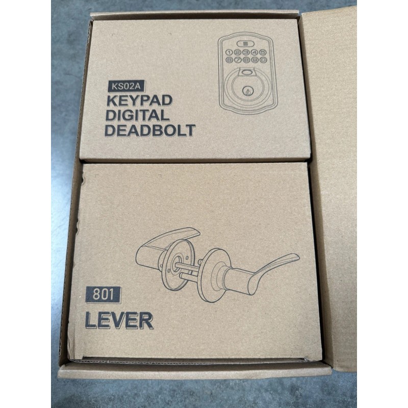 Veise Fingerprint Keyless Entry Door Lock with 2 Lever Handles