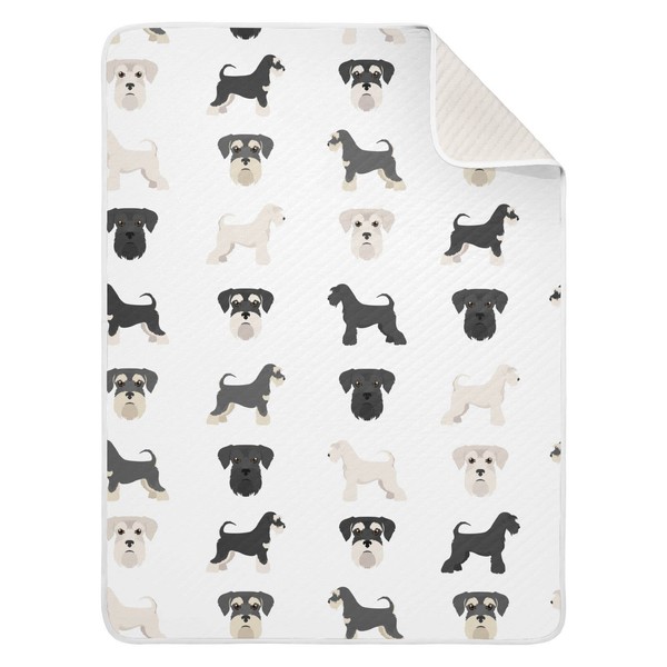 Swaddle Blanket for Infants, Miniature Schnauzer Dogs, Cotton, Lightweight Soft