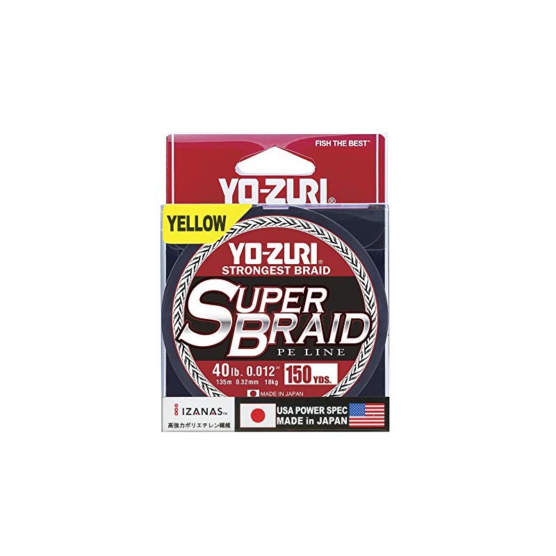 Super Braid HIGH VIS Yellow 40LB 150YD
