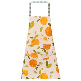 FAIRYGATE Vintage Colorful Flower Apron Floral Pattern Bright Apron Adjustable Neck Bib Apron for Men Women Suitable for Kitchen Cooking Waitress Chef Apron A5936