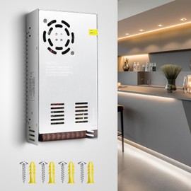 Switching Power Supply 12V 480W, BRIMETI LED Driver Transformer AC 120V to 12V DC 40A Low Voltage Converter Constant Voltage Adapter for Indoor LED Strip Light Cabinet Lights