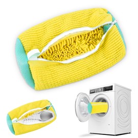 Shoe Washing Bag, Washing Machine, 1 x Washing Bag, Shoes, Washing Machine, Laundry Bag Shoes, Laundry Shoe Bag, for All Shoe Types and Sizes, Protects Both Shoes and Washing Machine (Yellow)