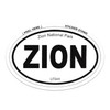 Zion National Park Oval car Bumper Sticker 5" x 3"