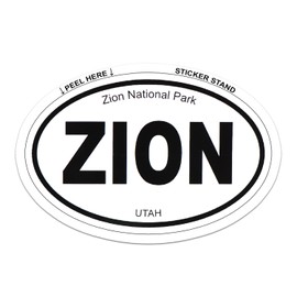 Zion National Park Oval car Bumper Sticker 5" x 3"