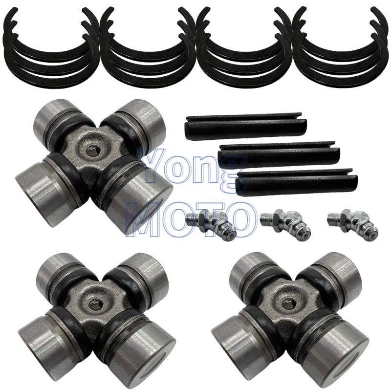 JINFANNIBI 3 Packs Front & Rear Prop Shaft U-Joints Kit