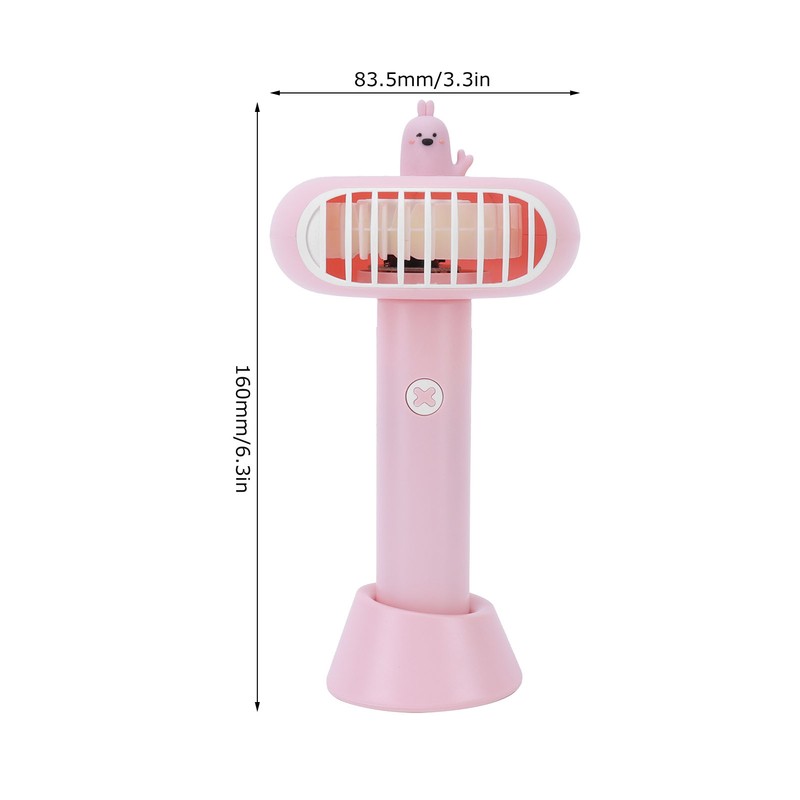 Pink USB Neck Fan Mini Portable Desktop Foldable Fan for