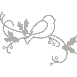 RAYHER Miscellaneous Bird on Branch Cutting Die Grey, 1.7 x 1 x 0.02 cm