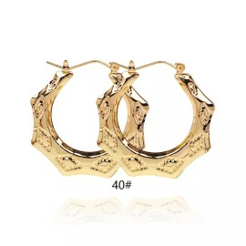 Unbranded 18k Layered Real Gold Filled Round Bamboo Hoop earrings