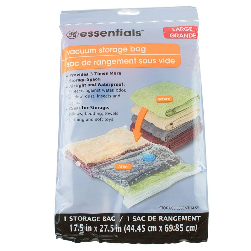 3 NEW ESSENTIALS Large VACUUM STORAGE BAG SPACE SAVER 17.5