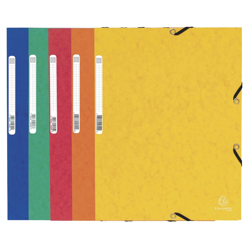 Exacompta 55302E Portfolio Folder with Elastic Band and 3 Flaps
