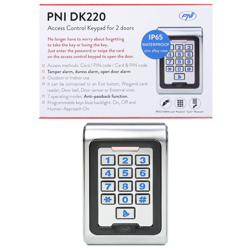 PNI DK220 Access Control Keypad Standalone Exterior and Interior IP65