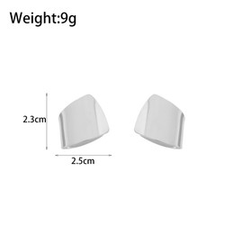 Chunky Abstract Geometric Stud Earrings for Women Unique Large Square Drop Statement Earrings Minimalist Metal Earrings Wedding Jewelry Accessories (Silver)