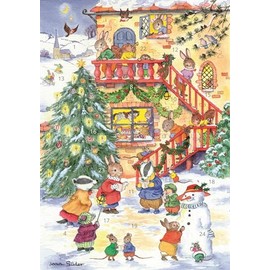 Christmas Advent Calendar Card Traditional Carols – A5 Xmas Vintage Style