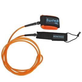 Surfboard Leash Premium Straight Surf Leash SUP Leg Rope 6/7/8/9 feet for Any Surfboards, Longboard, Paddleboard and Shortboard (Orange,9FT)