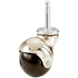 Shepherd Hardware 9516 2-Inch Hooded Ball Stem Caster, Bright Brass, Black