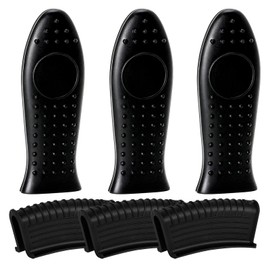 Joyhalo Cast Iron Skillet Handle Covers - 6 Pack, Heat Resistant, Silicone Pot Handle Sleeve Covers, Black