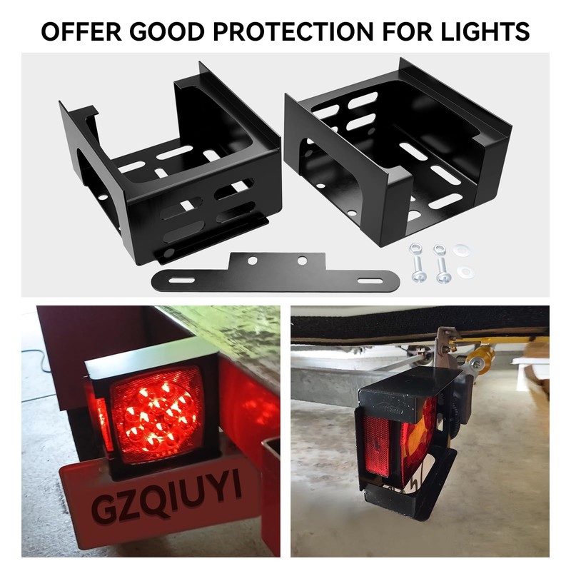 Trailer Light Brackets, Trailer Lights Guards, Pair Tail Lights Cover