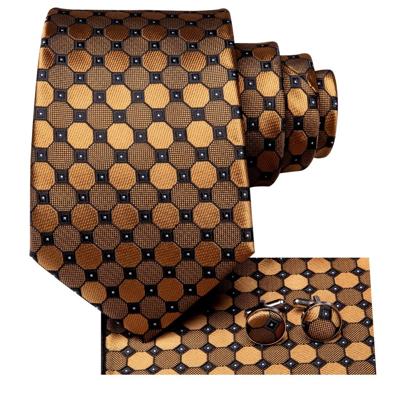 Hi-Tie Men Ties Wedding Formal Tie Sets Handkerchief Cufflinks Silk