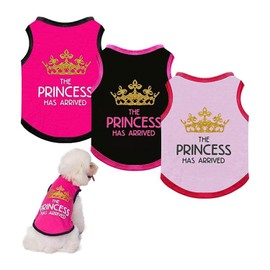 3 Pieces Dog Shirt Vest Small Dog T-Shirts Cute Princess Dog Clothes Soft Dog Shirts Pet Clothes with Funny Letters for Small Cat Dog Pajamas Puppy Clothes Pink L