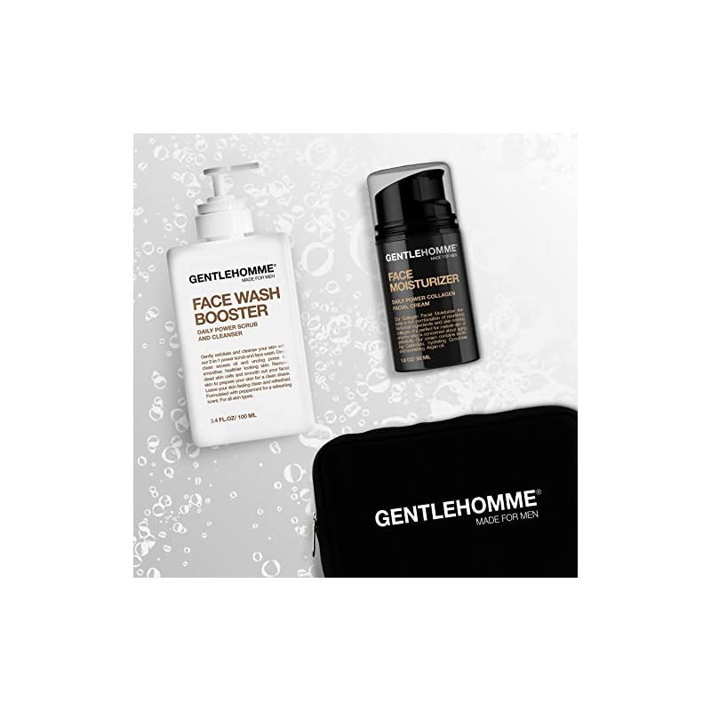 Gentlehomme Kit Facial Estuche Crema Limpiador Hombre Esenciales Faciales Viajes