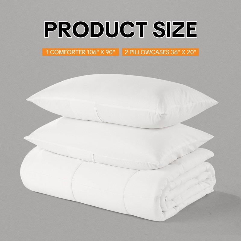 HOMBYS Split King Comforter Sets for Adjustable Bed, 3-Piece Bedding